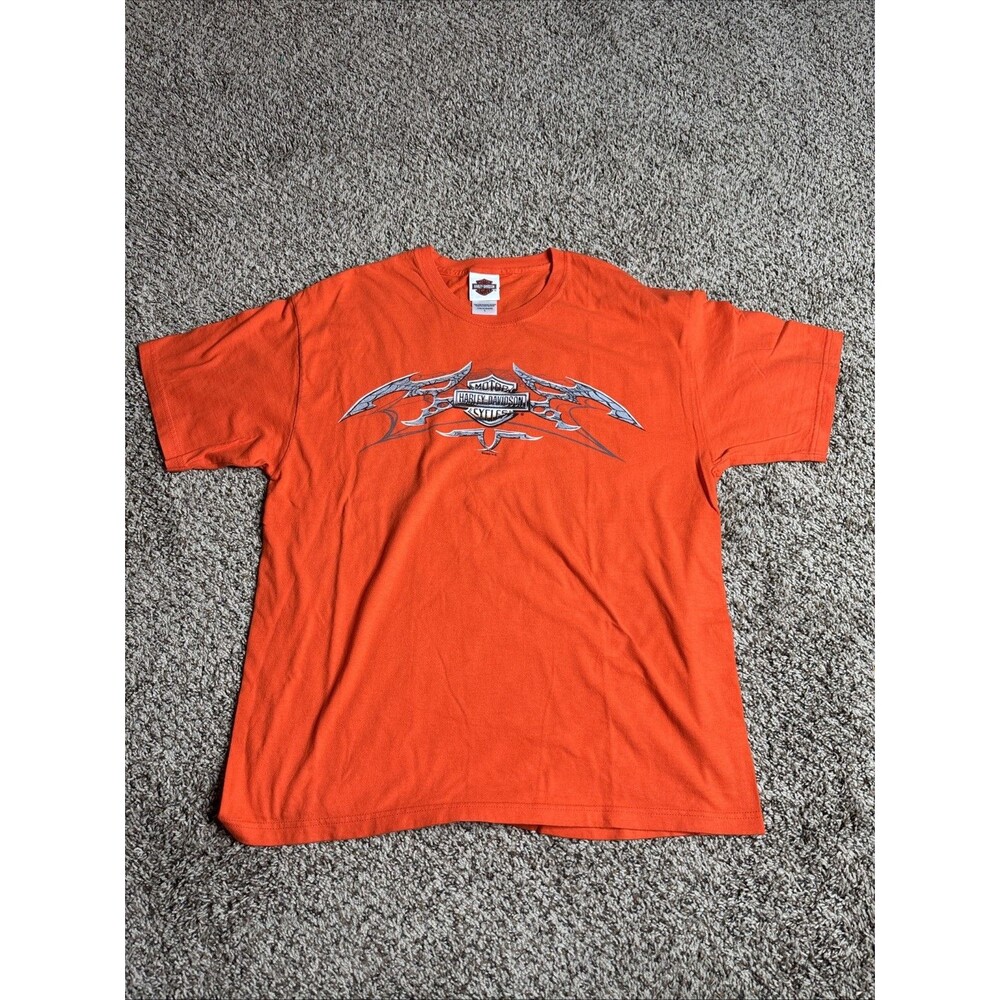 2005 Harley Davidson Orange Cerini Rostraver PA Graphic Dragon T-Shirt Sz Large